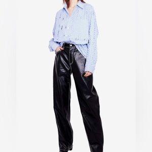 Eytys Black Benz Faux-Leather Jeans Size 24/32